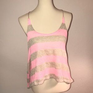 Pink and tan summer tank top